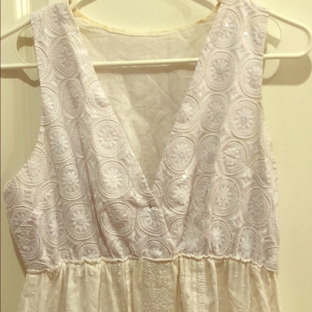 Long white cotton summer dress